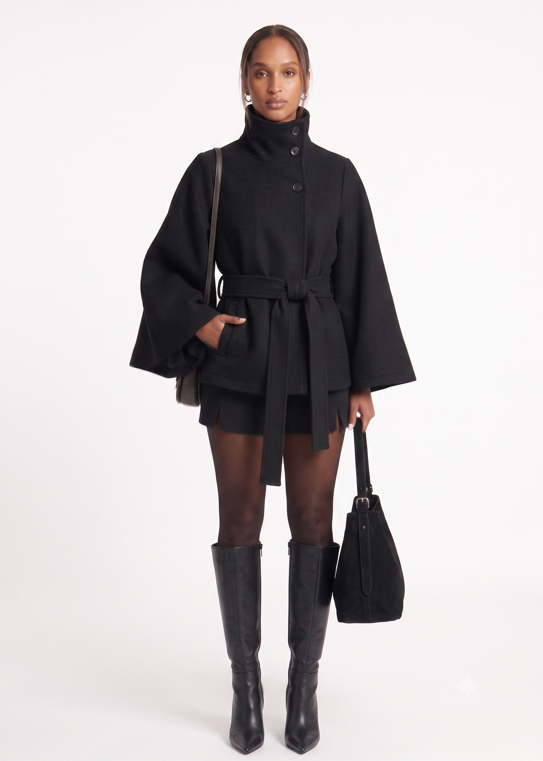 Cape Jacke - Schwarz