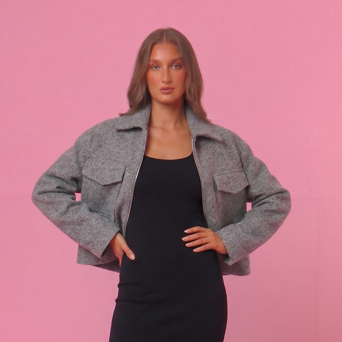Jacke mit cropped fit - 3 Farben
