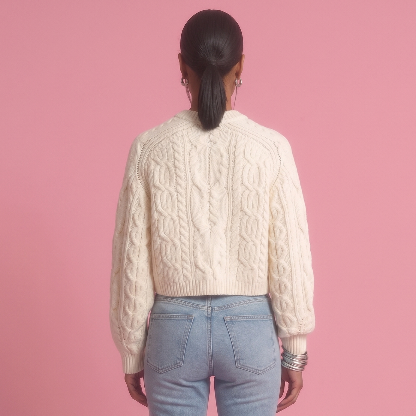 Knitted Cardigan - White