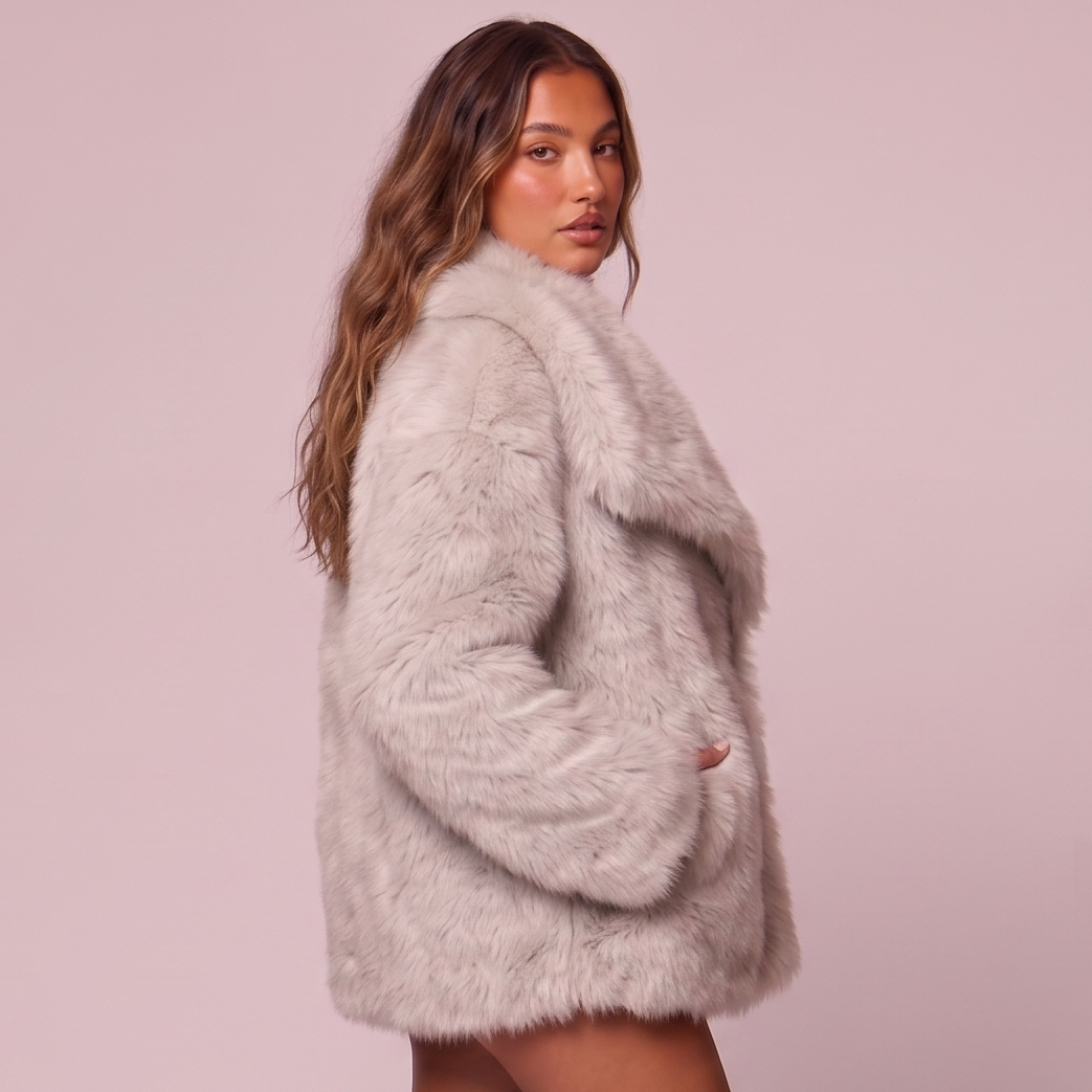 Faux Fur Jacke - Off White