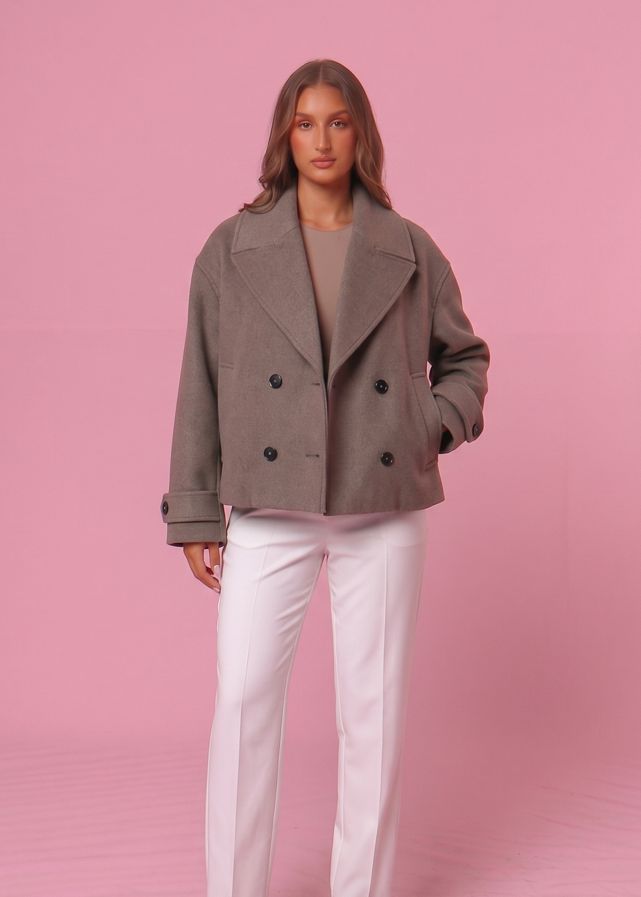 Double Breasted Thick Coat - 2 Farben