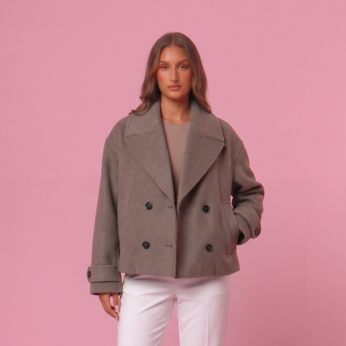 Double Breasted Thick Coat - 2 Farben
