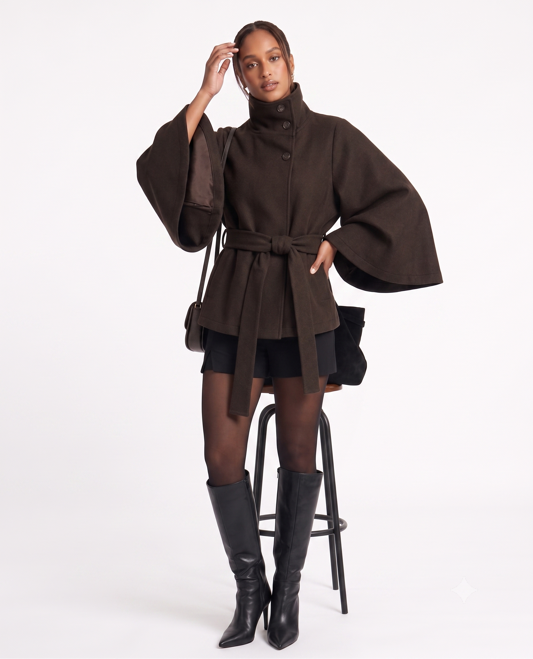 Cape Jacke - Braun