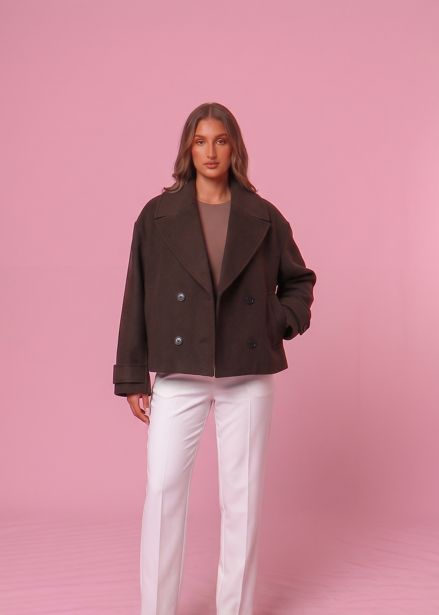Double Breasted Thick Coat - 2 Farben