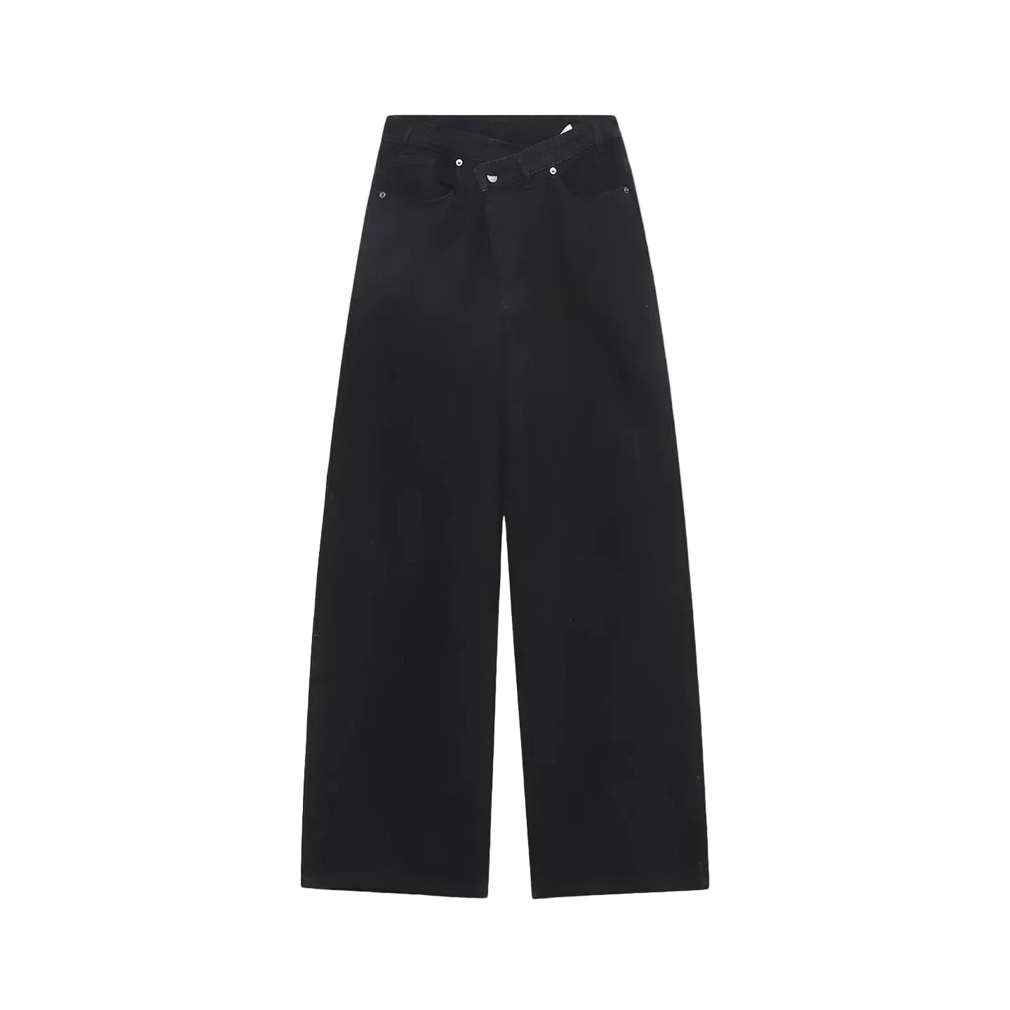 High Waist wide leg 2 Button Jeans - Black