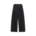High Waist wide leg 2 Button Jeans - Black