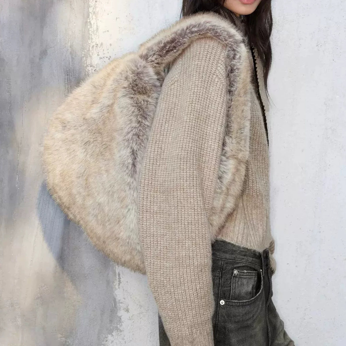 Oversize Fur Tote Bag