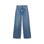 High Waist wide leg 2 Button Jeans - Blau
