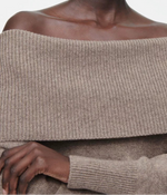 Long Sleeve Knitted Pullover - Dunkel Beige