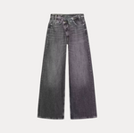 High Waist wide leg 2 Button Jeans - Grau