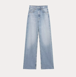 Wide Leg High-Waisted Jeans - Light Blue
