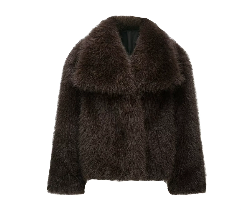 Faux Fur Jacke - Braun