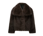 Faux Fur Jacke - Braun