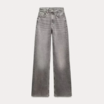 Wide Leg High-Waisted Jeans - Light Gray