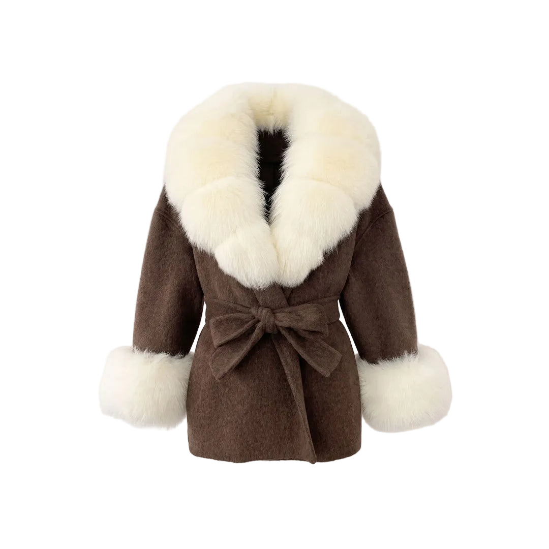 Off White Khaki Furr Jacket