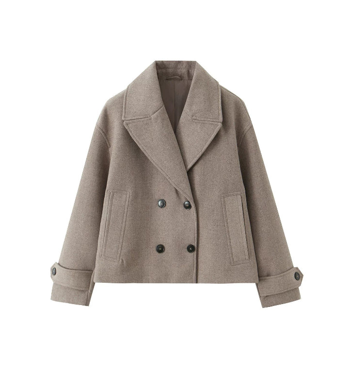 Double Breasted Thick Coat - 2 Farben
