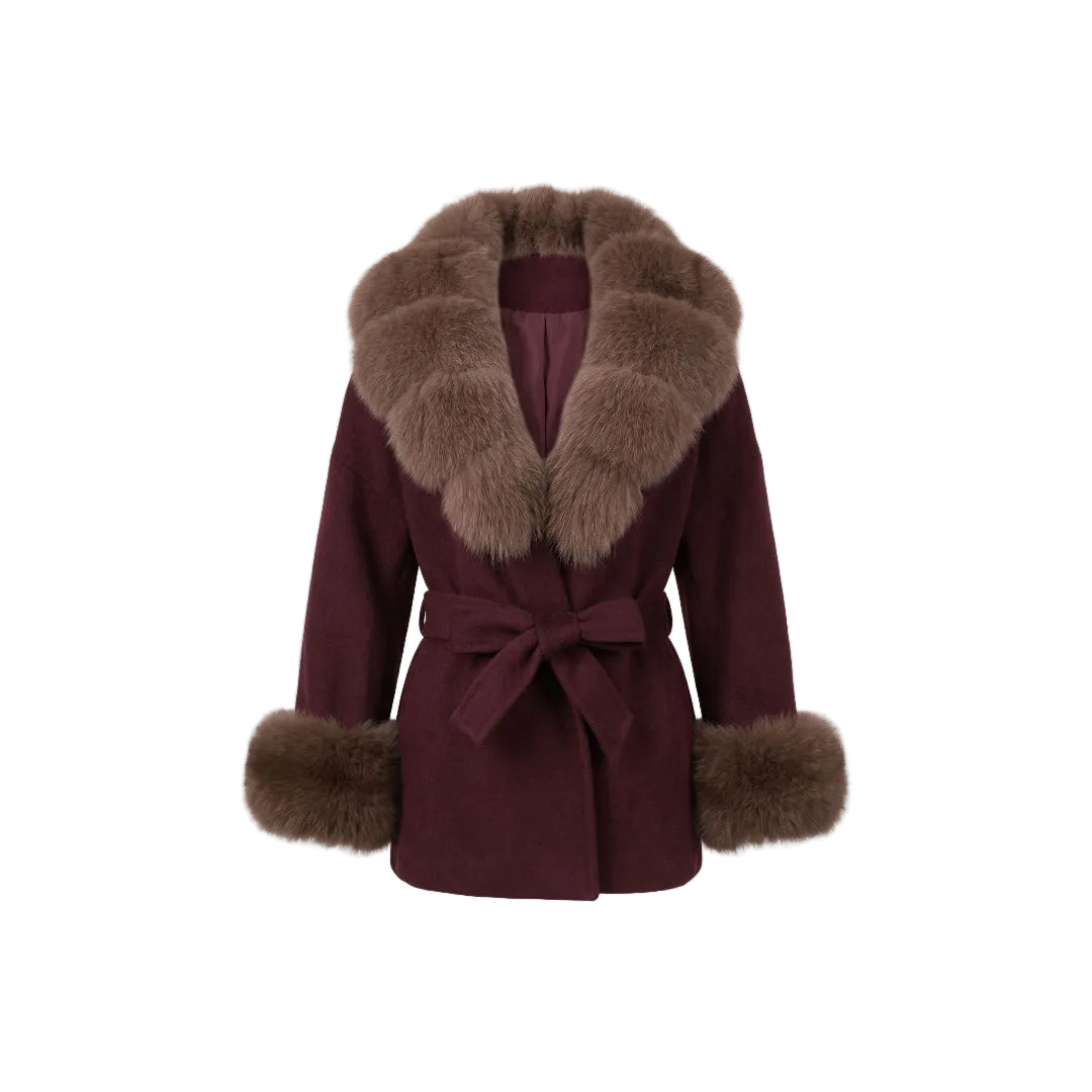 Autumn Burgundy Furr Jacket