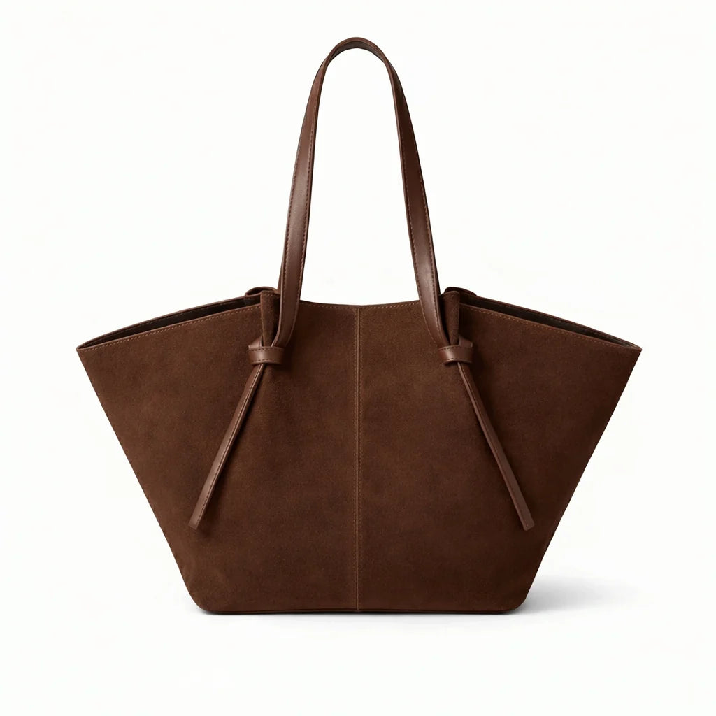 Ellunora Suede Tote Bag - Dark Coffee