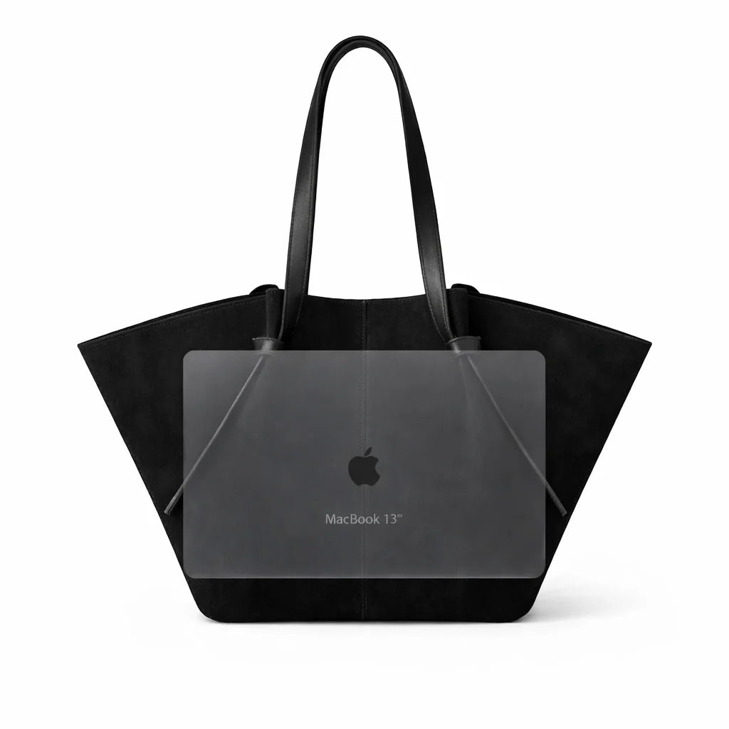 Ellunora Suede Tote Bag- Black