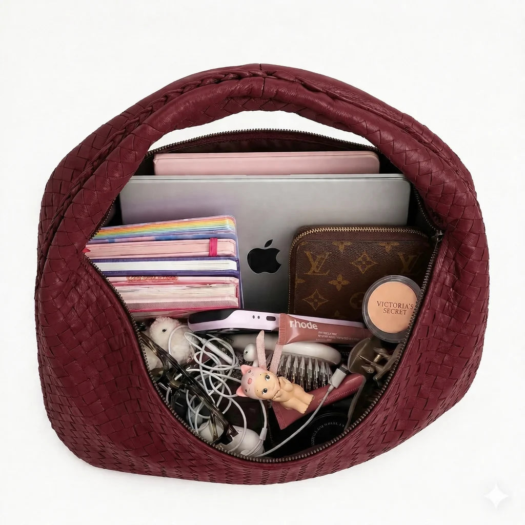 Snail Wave Large Tote Bag - Cherry Red