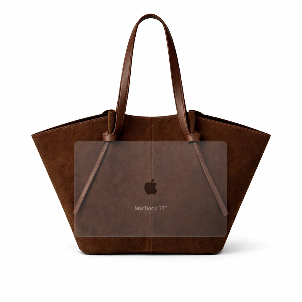 Ellunora Suede Tote Bag - Dark Coffee
