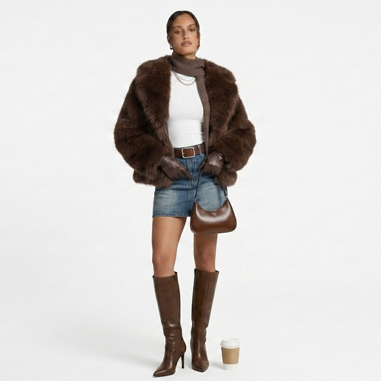 Faux Fur Bown Jacket