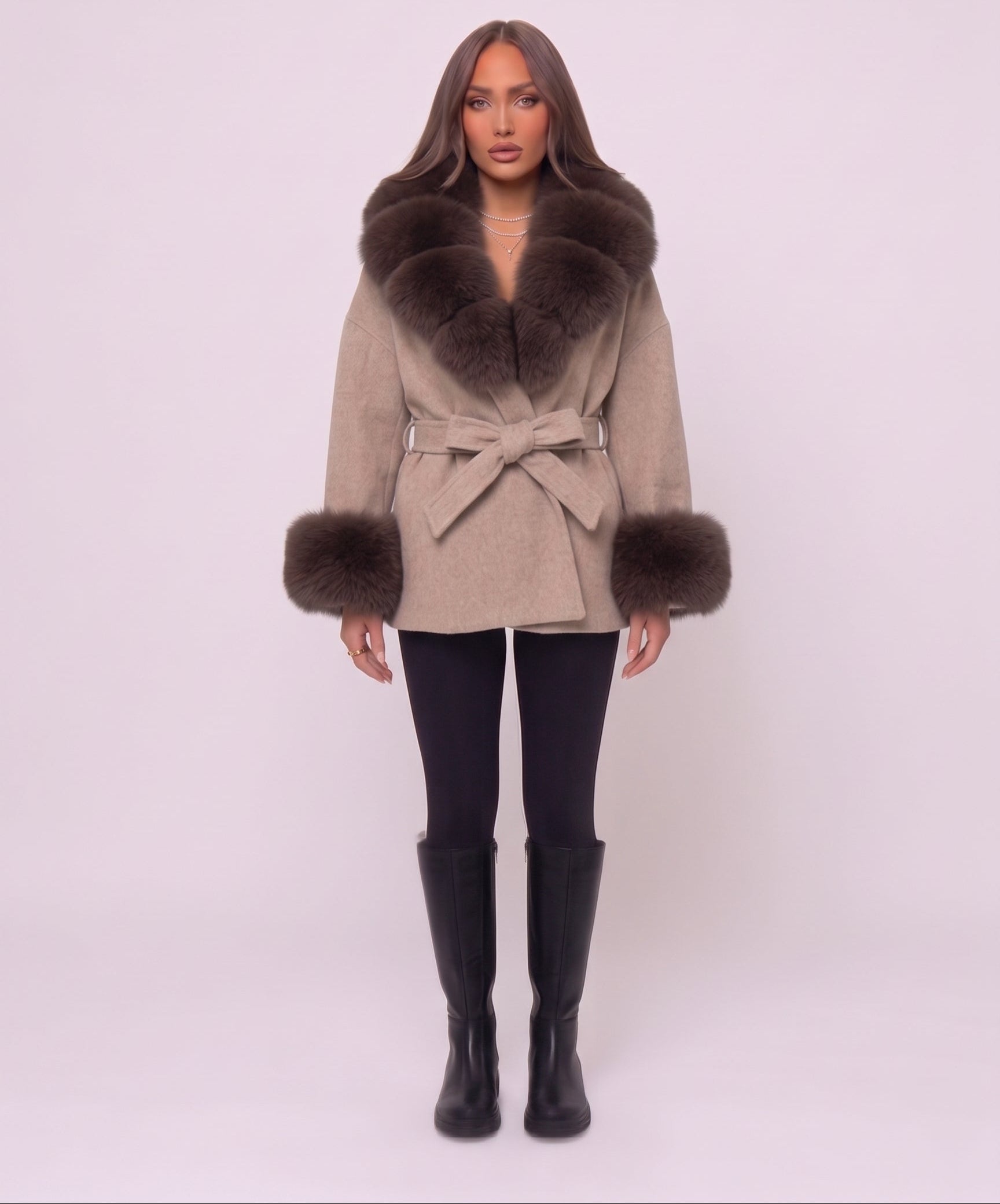 Mocha Grey Furr Jacket