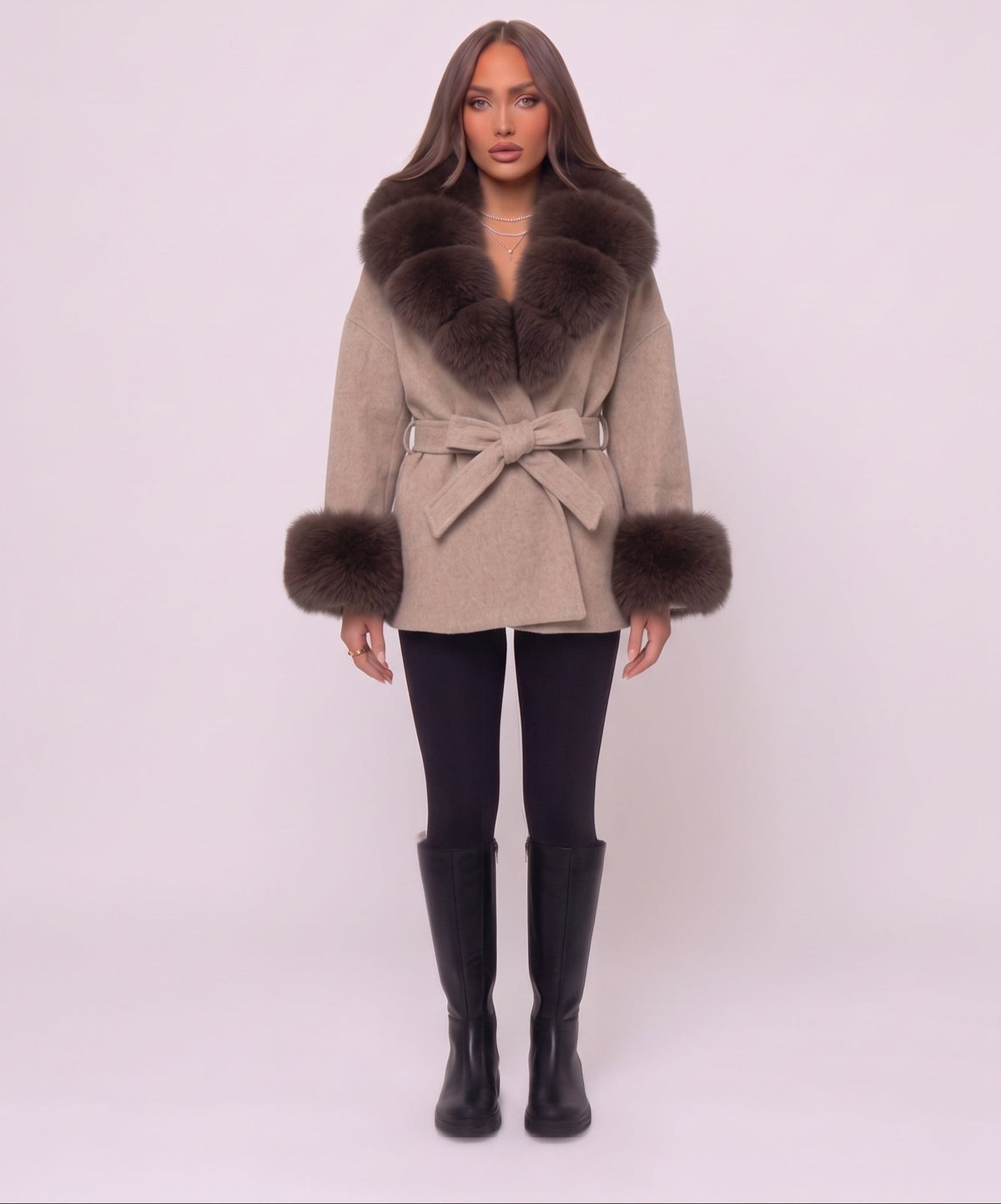 Mocha Grey Furr Jacket