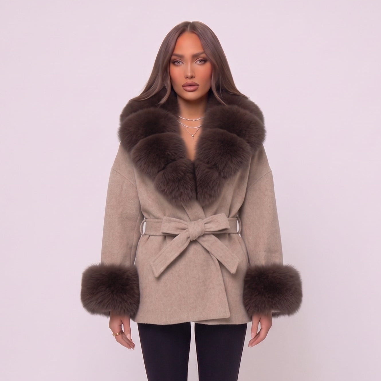 Mocha Grey Furr Jacket