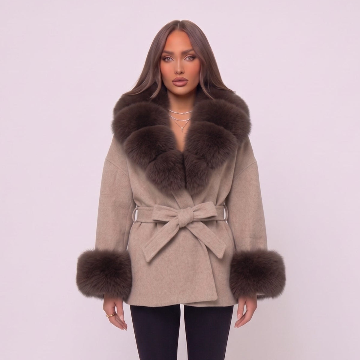 Mocha Grey Furr Jacket
