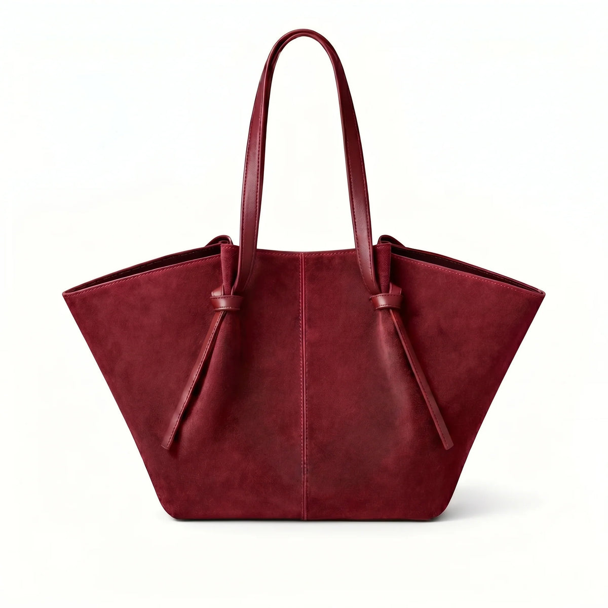 Ellunora Suede Tote Bag- Velvet Red
