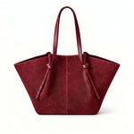 Ellunora Suede Tote Bag- Velvet Red